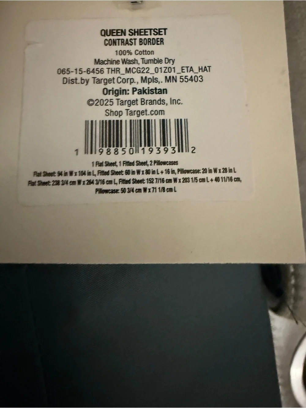 Threshold Queen Sheet Set Blue 100% Cotton